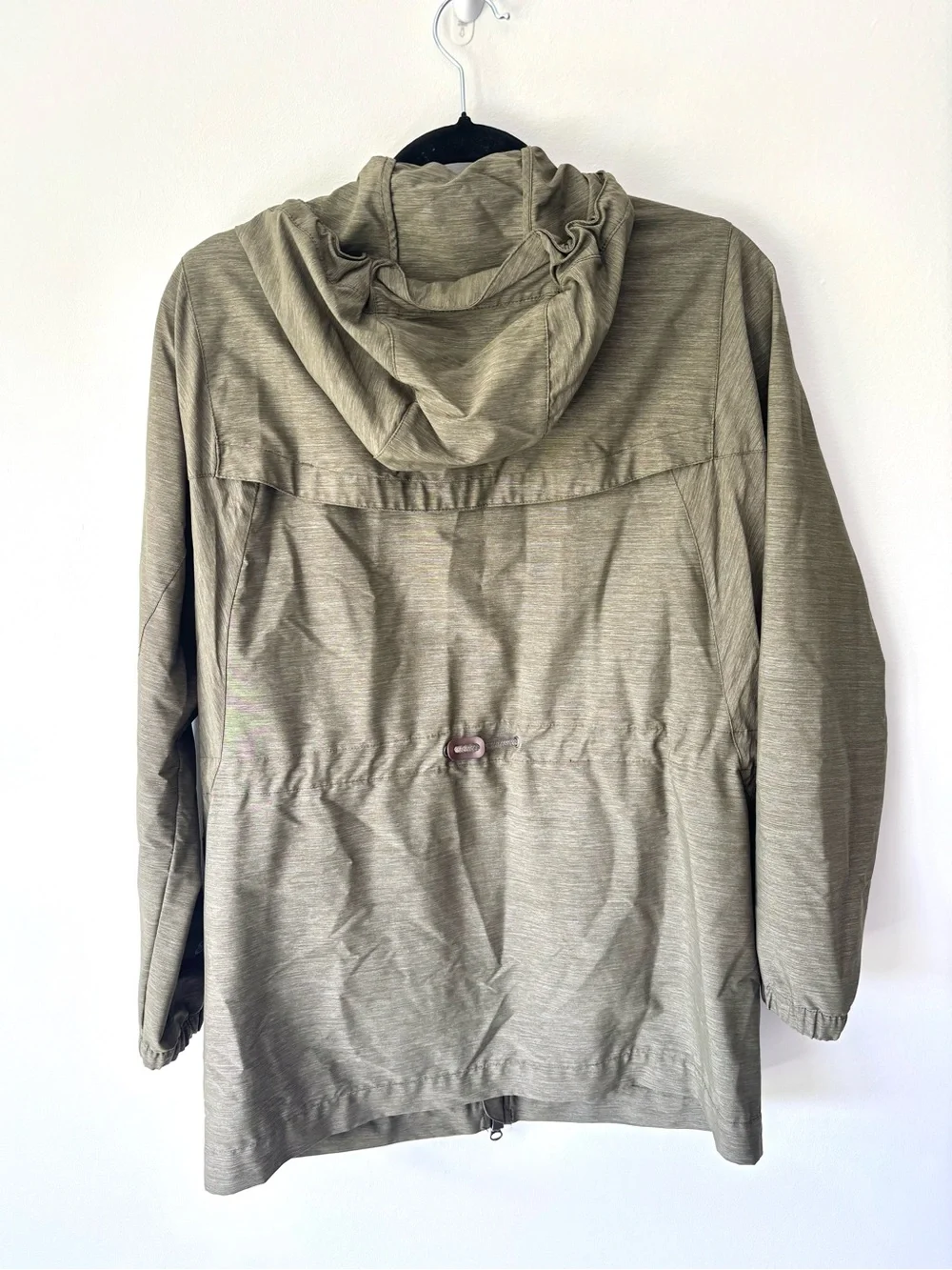 Eddie Bauer Green Outdoor Hooded Parka Soft Shell Windbreaker Jacket Drawstring